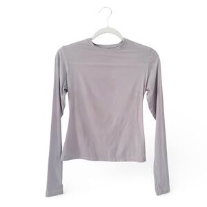 Skims Gray Fits Everybody Long Sleeve T-shirt In Smoke Size Medium